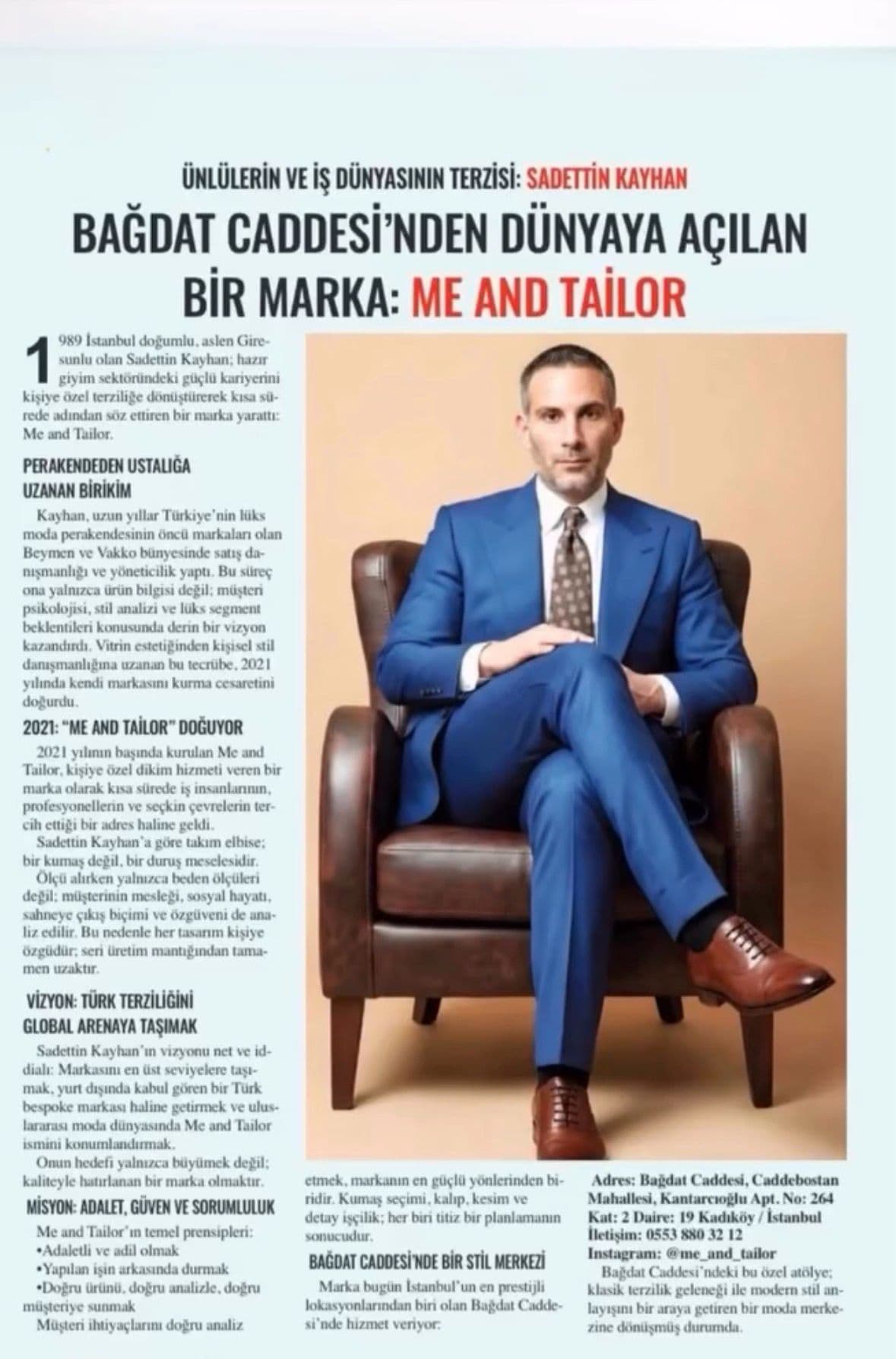 Me and Tailor kurucusu Sadettin Kayhan — basın röportajı